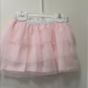 Pink Tulle Skirt with Silver Waistband size 2T toddler girls